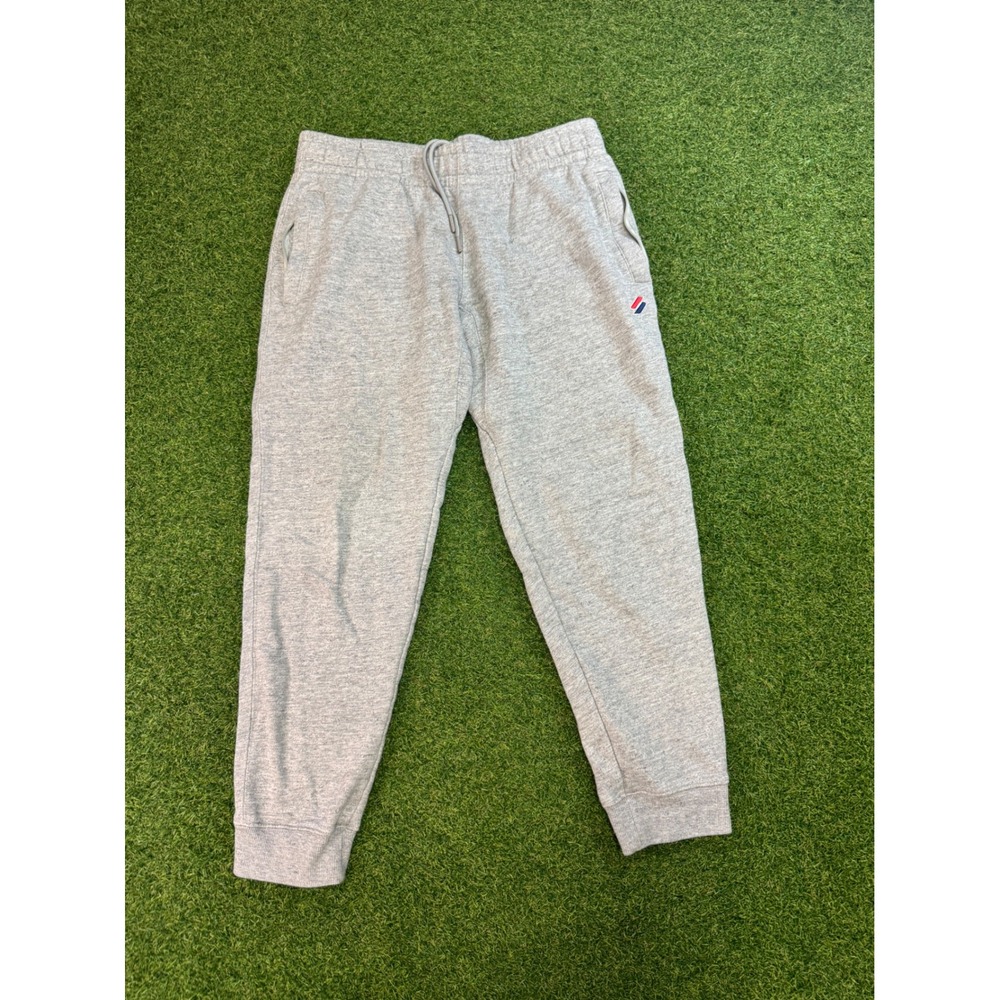 Superdry Mens‎ Heather Grey Fleece Joggers Sweatpants Size M Drawstring Cuffed